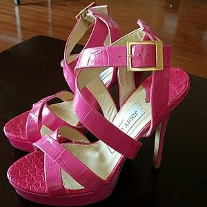 Jimmy Choo Hot Pink Strappy Heels